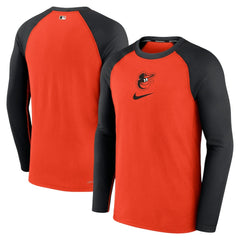 Baltimore Orioles Authentic Collection Game Raglan Performance Long Sleeve T-Shirt - Orange | Nike