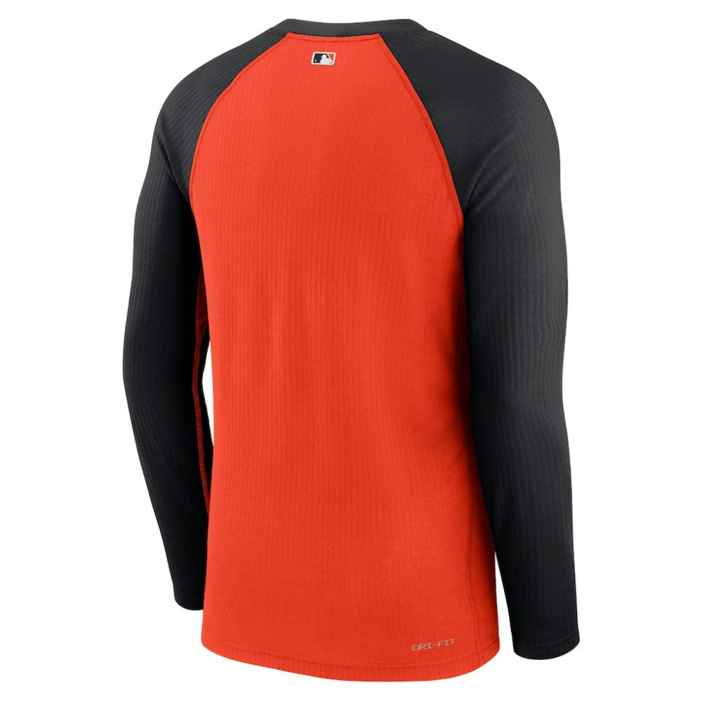 Baltimore Orioles Authentic Collection Game Raglan Performance Long Sleeve T-Shirt - Orange | Nike