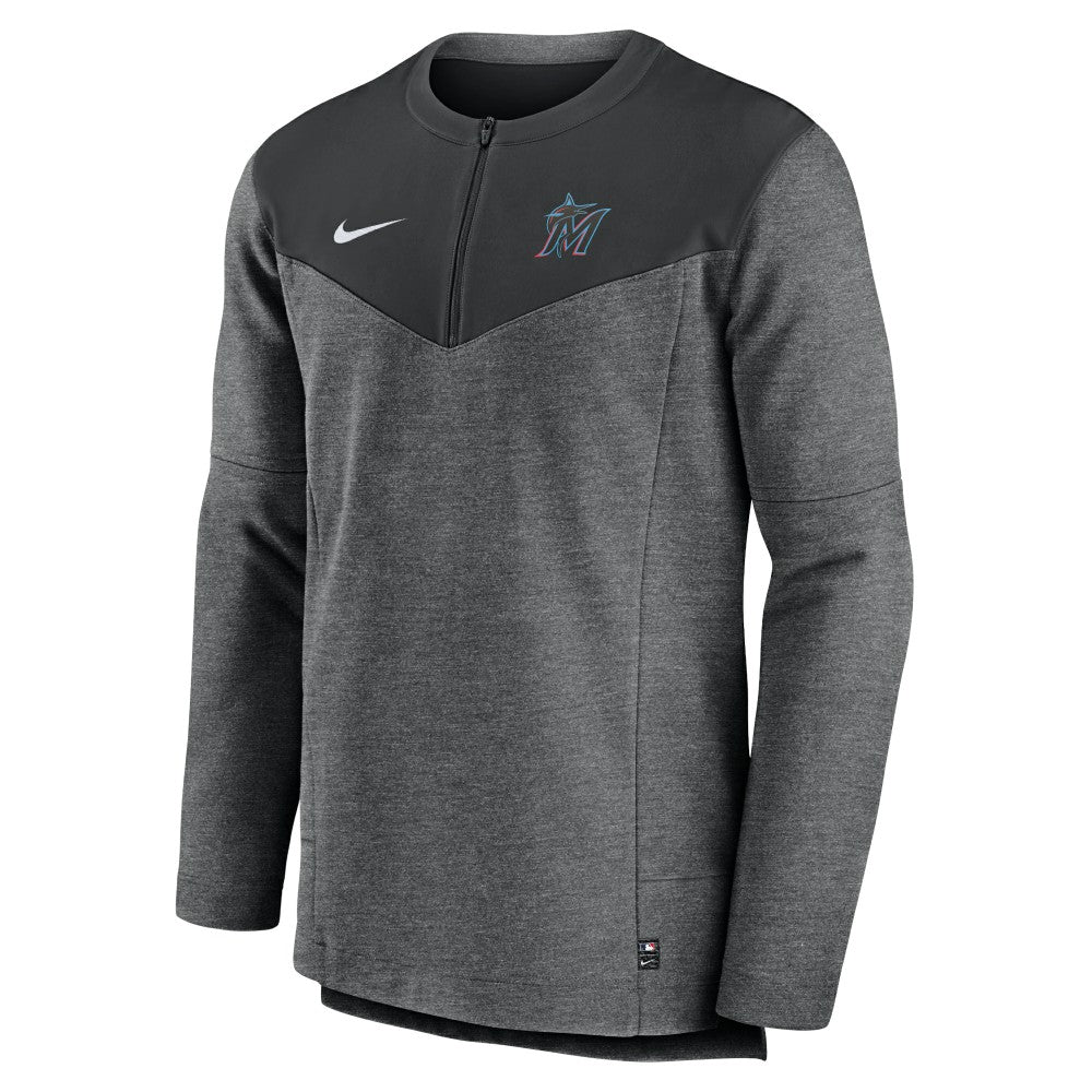 Miami Marlins Authentic Collection Game Time Performance Half-Zip Top - Black | Nike