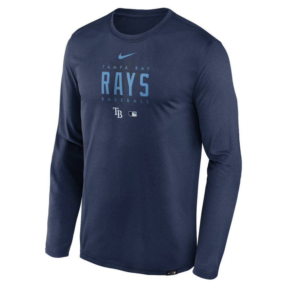 Tampa Bay Rays Authentic Collection Team Logo Legend Performance Long Sleeve T-Shirt - Navy | Nike