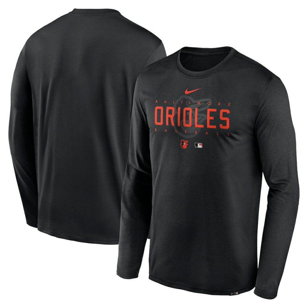Baltimore Orioles Authentic Collection Team Logo Legend Performance Long Sleeve T-Shirt - Black | Nike