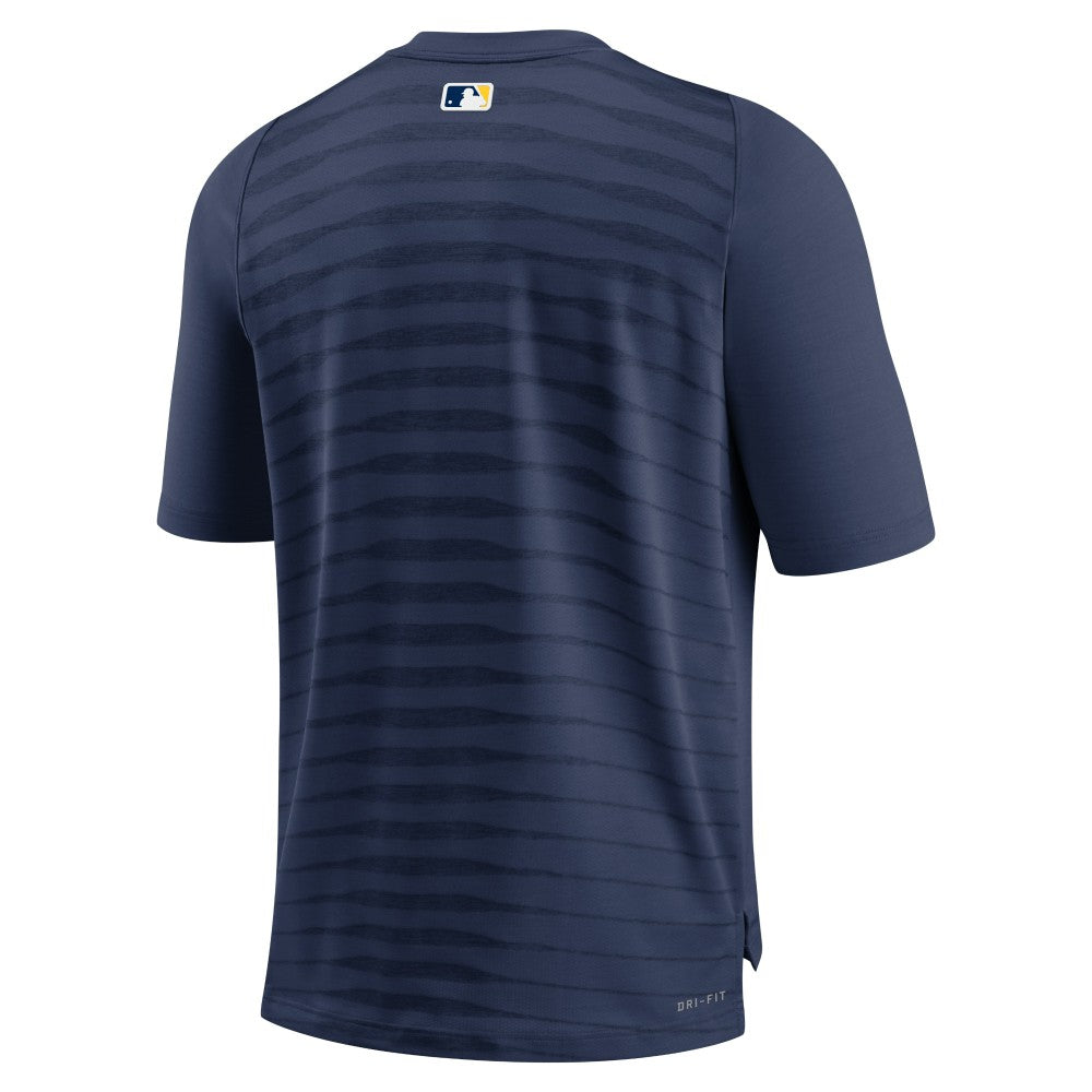 Milwaukee Brewers Authentic Collection Pregame Raglan Performance V-Neck T-Shirt - Navy | Nike