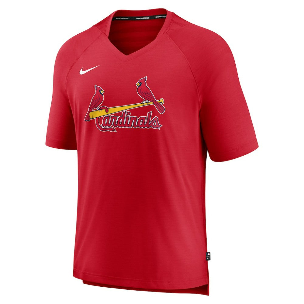 St. Louis Cardinals Authentic Collection Pregame Raglan Performance V-Neck T-Shirt - Red | Nike