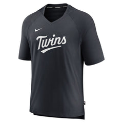 Minnesota Twins Authentic Collection Pregame Raglan Performance V-Neck T-Shirt - Navy | Nike