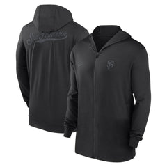 San Francisco Giants Authentic Collection Travel Performance Lightweight Full-Zip Hoodie - Black | Nike