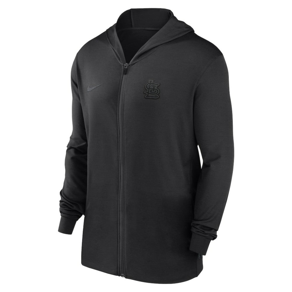 St. Louis Cardinals Authentic Collection Travel Performance Lightweight Full-Zip Hoodie - Black | Nike
