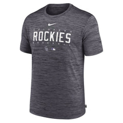 Colorado Rockies Authentic Collection Velocity Performance Practice T-Shirt - Heather Charcoal | Nike