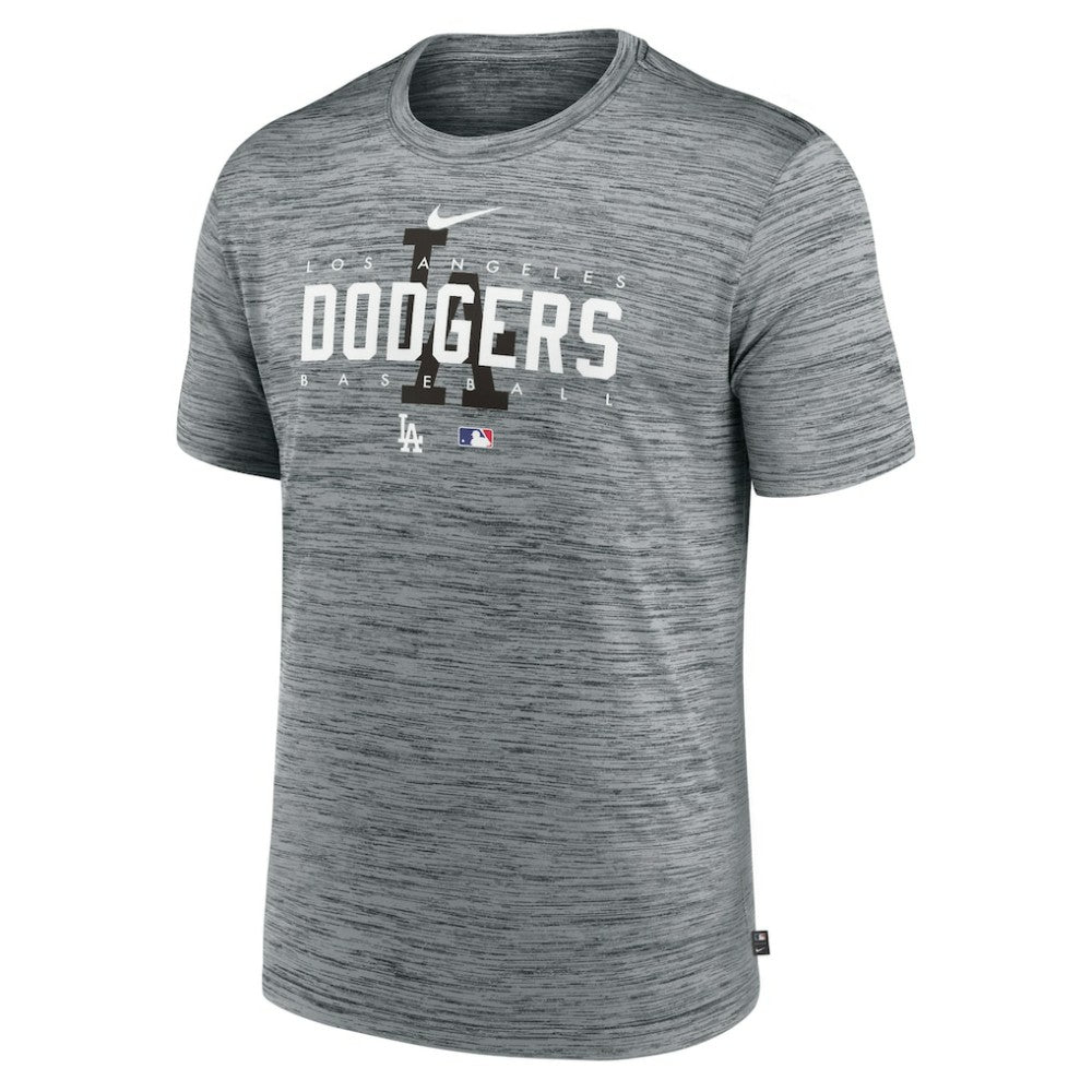 Los Angeles Dodgers Authentic Collection Velocity Performance Practice T-Shirt - Heather Gray | Nike
