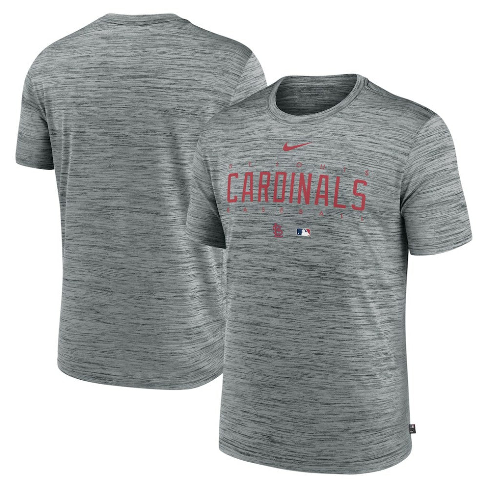 St. Louis Cardinals Authentic Collection Velocity Performance Practice T-Shirt - Heather Gray | Nike