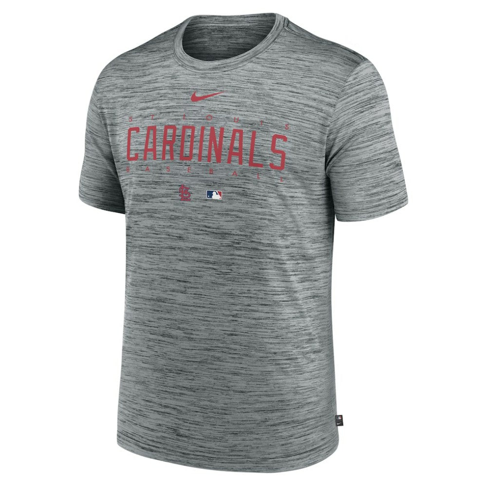 St. Louis Cardinals Authentic Collection Velocity Performance Practice T-Shirt - Heather Gray | Nike