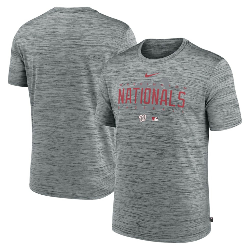 Washington Nationals Authentic Collection Velocity Performance Practice T-Shirt - Heather Gray | Nike