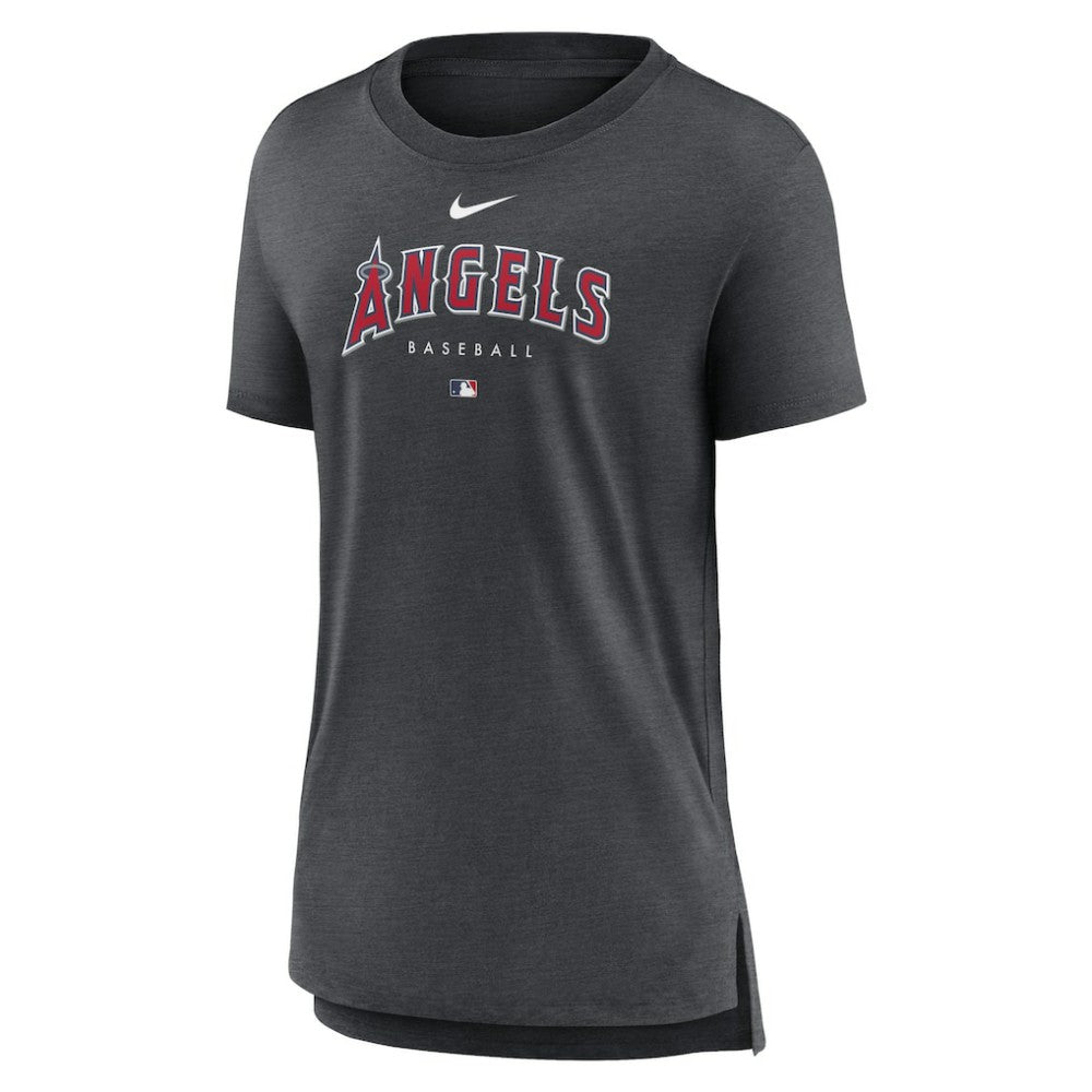 Los Angeles Angels Women's Authentic Collection Early Work Tri-Blend T-Shirt - Heather Charcoal | Nike