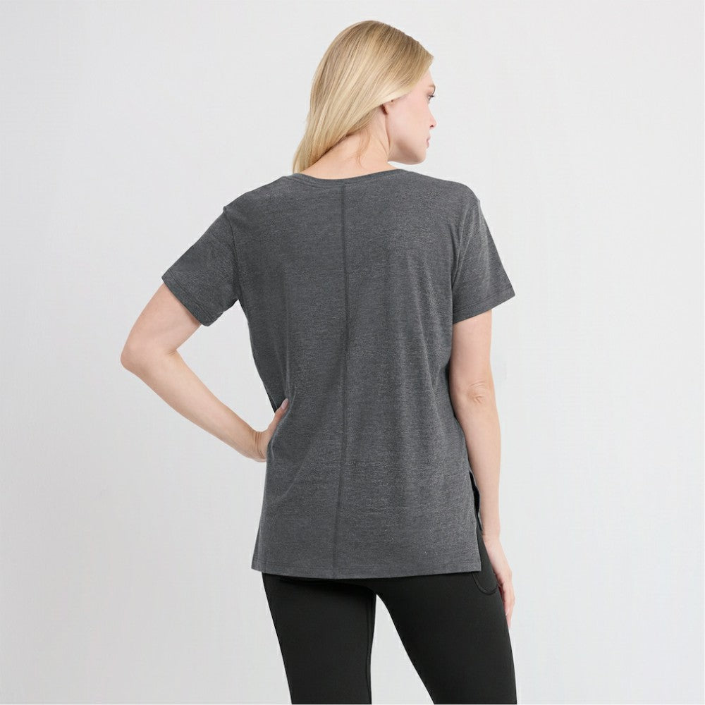Atlanta Braves Women's Authentic Collection Early Work Tri-Blend T-Shirt - Heather Charcoal | Nike