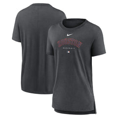 Houston Astros Women's Authentic Collection Early Work Tri-Blend T-Shirt - Heather Charcoal | Nike