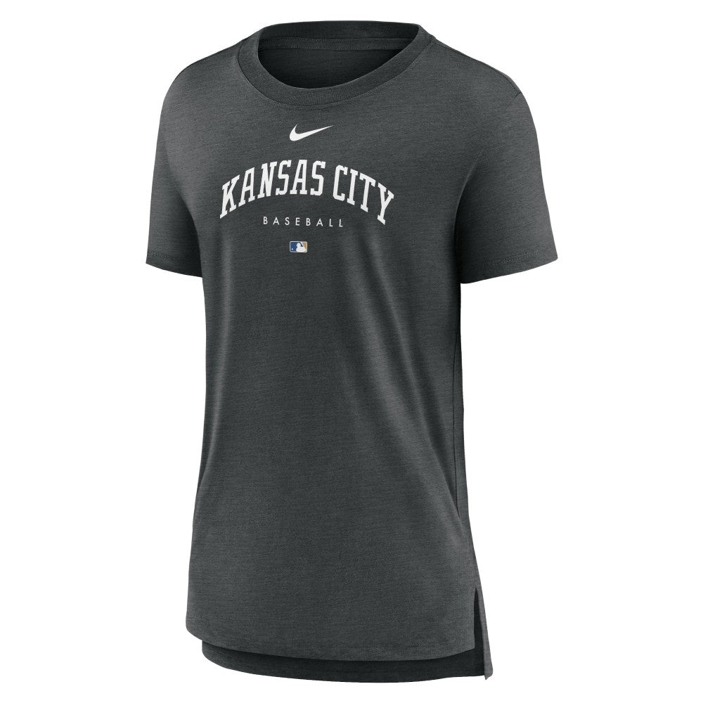Kansas City Royals Women's Authentic Collection Early Work Tri-Blend T-Shirt - Heather Charcoal | Nike