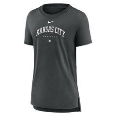 Kansas City Royals Women's Authentic Collection Early Work Tri-Blend T-Shirt - Heather Charcoal | Nike