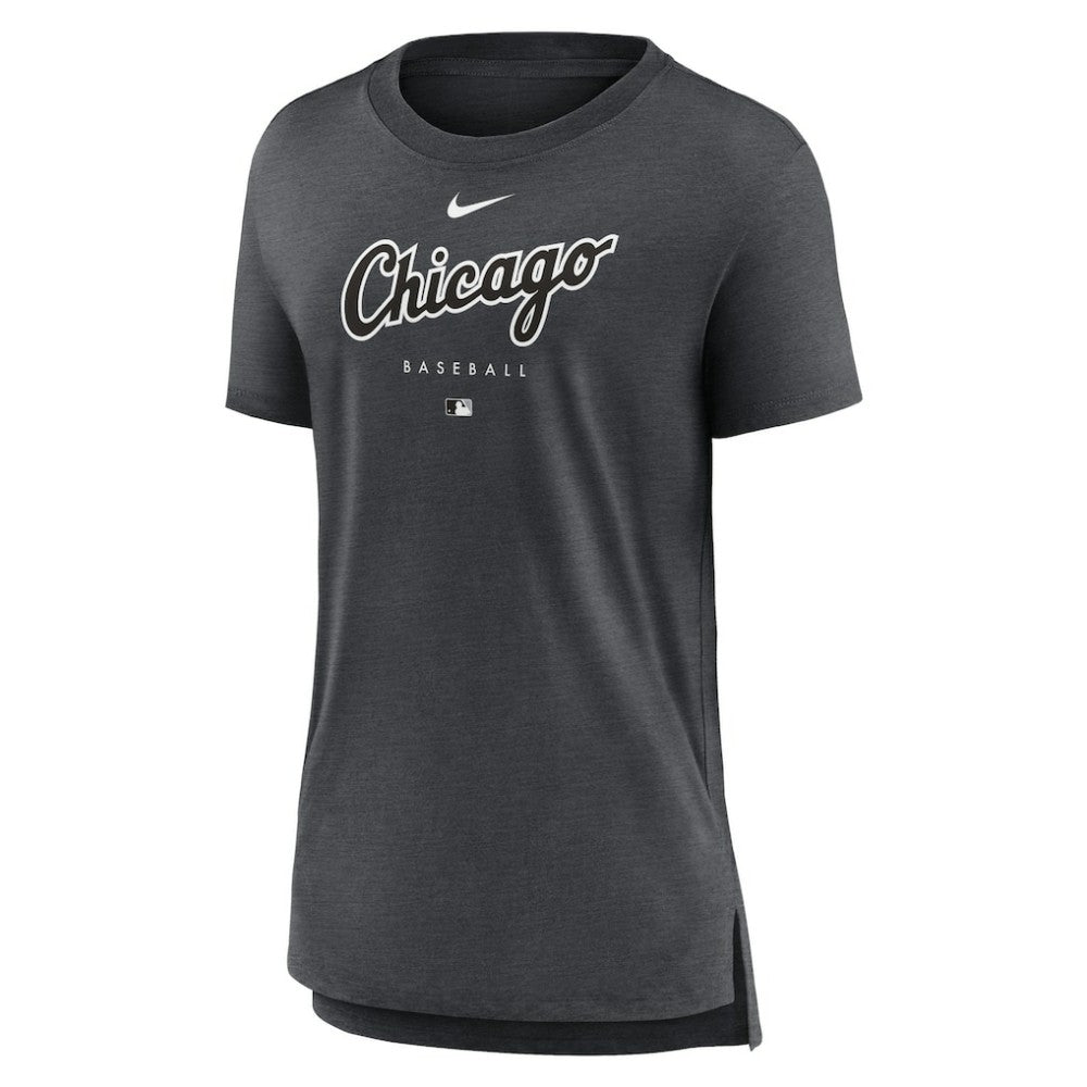 Chicago White Sox Women's Authentic Collection Early Work Tri-Blend T-Shirt - Heather Charcoal | Nike