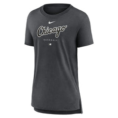 Chicago White Sox Women's Authentic Collection Early Work Tri-Blend T-Shirt - Heather Charcoal | Nike