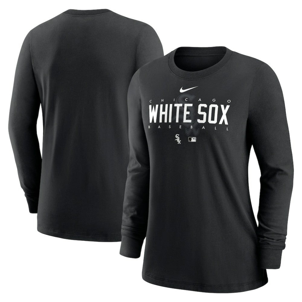 Chicago White Sox Women's Authentic Collection Legend Performance Long Sleeve T-Shirt - Black | Nike
