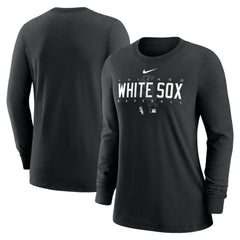 Chicago White Sox Women's Authentic Collection Legend Performance Long Sleeve T-Shirt - Black | Nike
