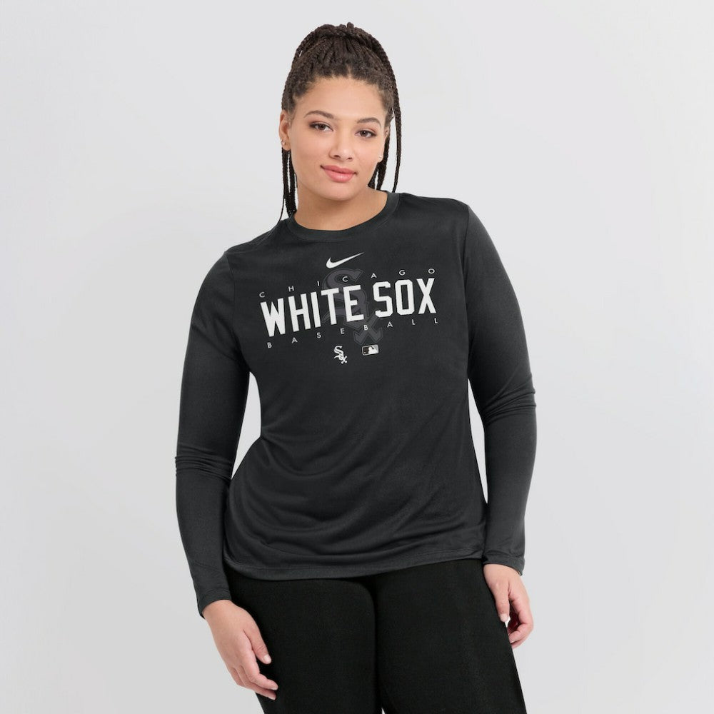 Chicago White Sox Women's Authentic Collection Legend Performance Long Sleeve T-Shirt - Black | Nike