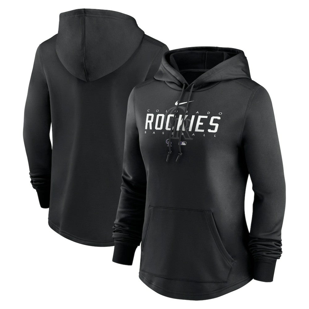 Colorado Rockies Women's Authentic Collection Pregame Performance Pullover Hoodie - Black | Nike