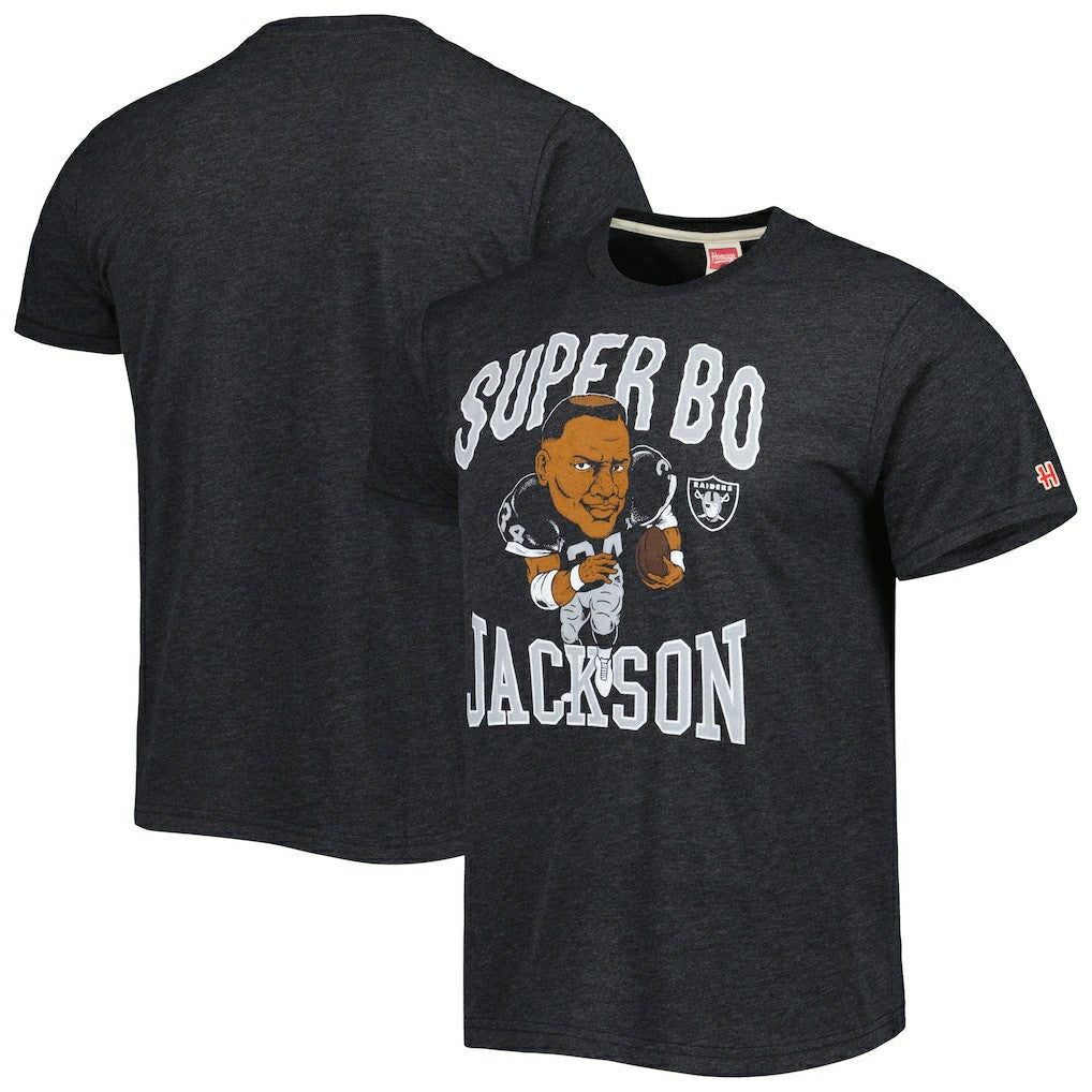 NFL Las Vegas Raiders Bo Jackson  Homage Unisex Unisex Caricature Retired Player Tri-Blend T-Shirt
