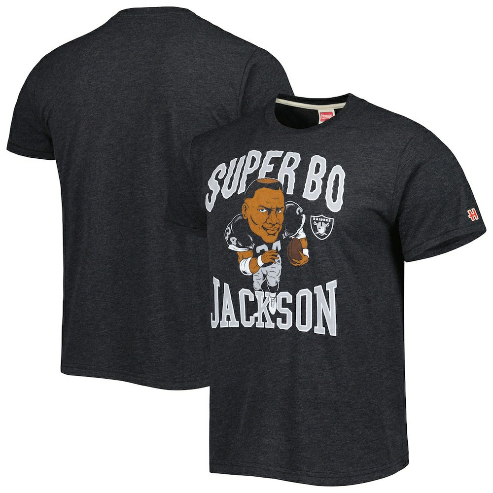 NFL Las Vegas Raiders Bo Jackson  Homage Unisex Unisex Caricature Retired Player Tri-Blend T-Shirt