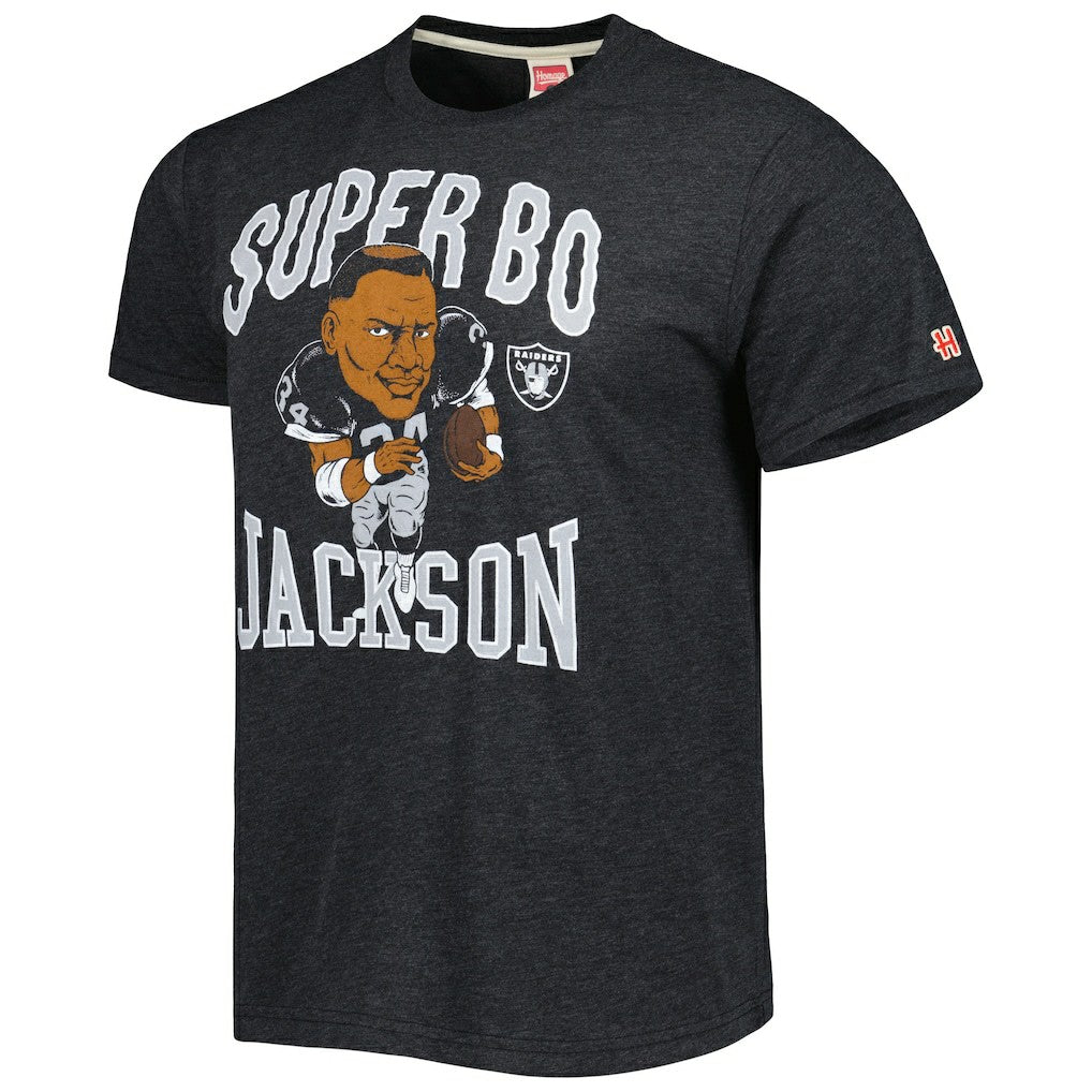 NFL Las Vegas Raiders Bo Jackson  Homage Unisex Unisex Caricature Retired Player Tri-Blend T-Shirt