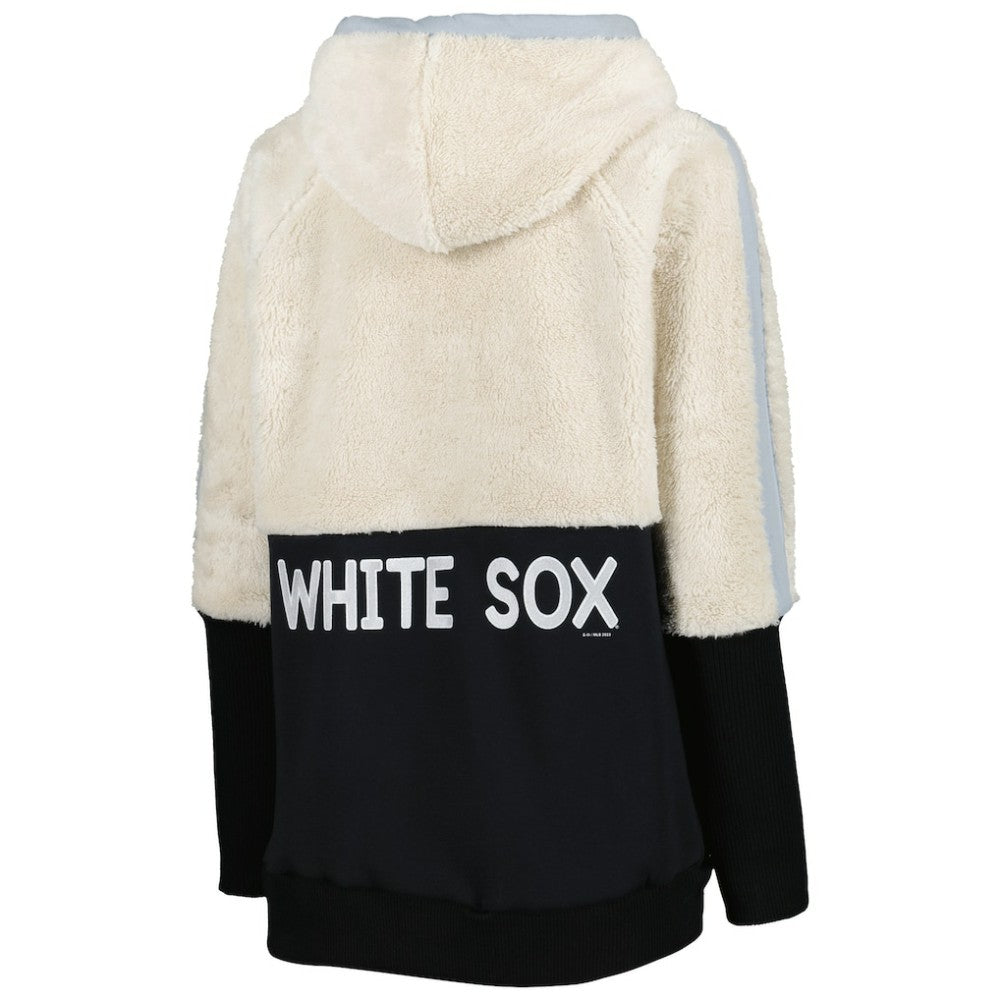 Chicago White Sox G-III 4Her by Carl Banks Women's Shuffle It Raglan Full-Zip Hoodie - Oatmeal/Black