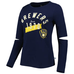 Milwaukee Brewers Touch Women's Formation Long Sleeve T-Shirt - Navy