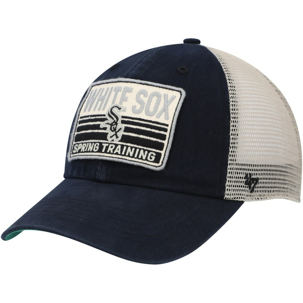Chicago White Sox Four Stroke Clean Up Trucker Snapback Hat - Black/Tan | 47 brand