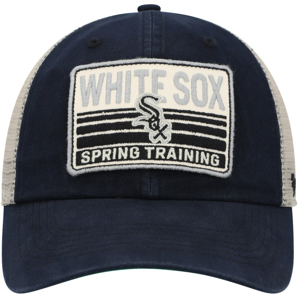 Chicago White Sox Four Stroke Clean Up Trucker Snapback Hat - Black/Tan | 47 brand
