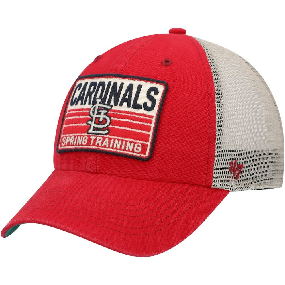 St. Louis Cardinals Four Stroke Clean Up Trucker Snapback Hat - Red/Tan | 47 brand
