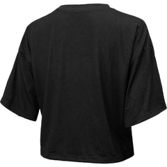 Chicago Cubs Majestic Threads Women's Leopard Cropped T-Shirt - Black