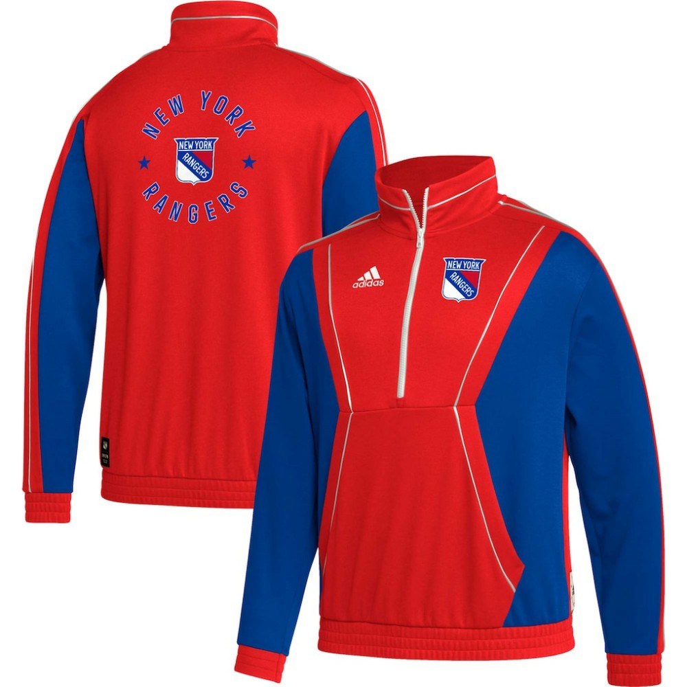 New York Rangers adidas Team Classics Half-Zip Jacket