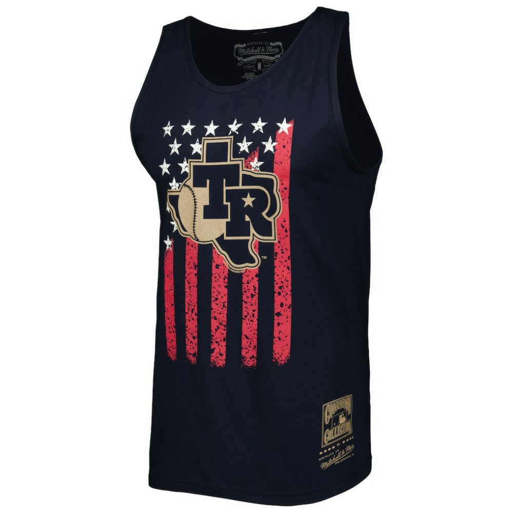 Texas Rangers Cooperstown Collection Stars and Stripes Tank Top - Navy | Mitchell & Ness