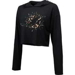 NFL Miami Dolphins Majestic Threads Women's Leopard Cropped Pullover Hoodie