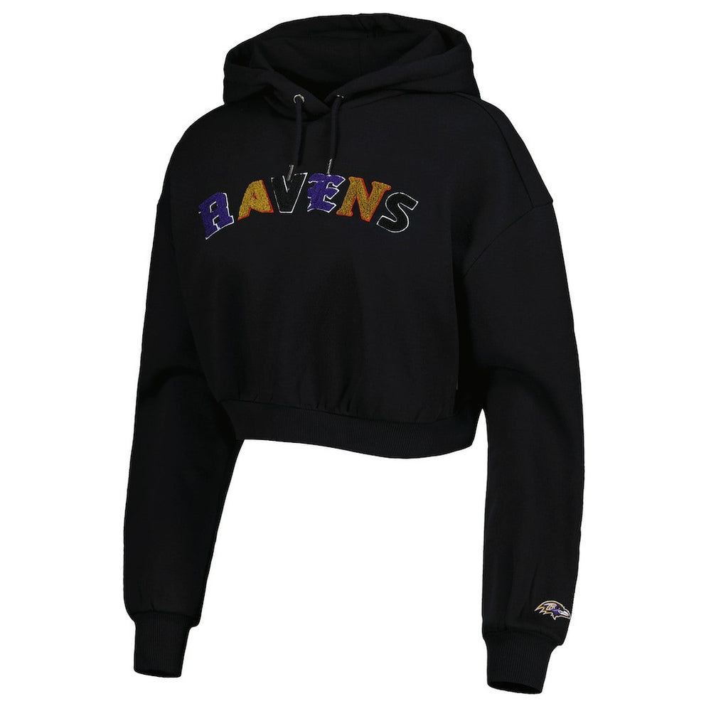 NFL Baltimore Ravens The Wild Collective Women's Cropped Pullover Hoodie