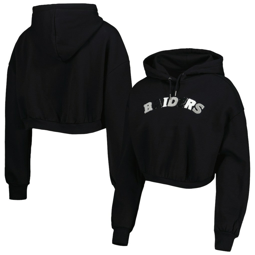 NFL Las Vegas Raiders The Wild Collective Women's Cropped Pullover Hoodie