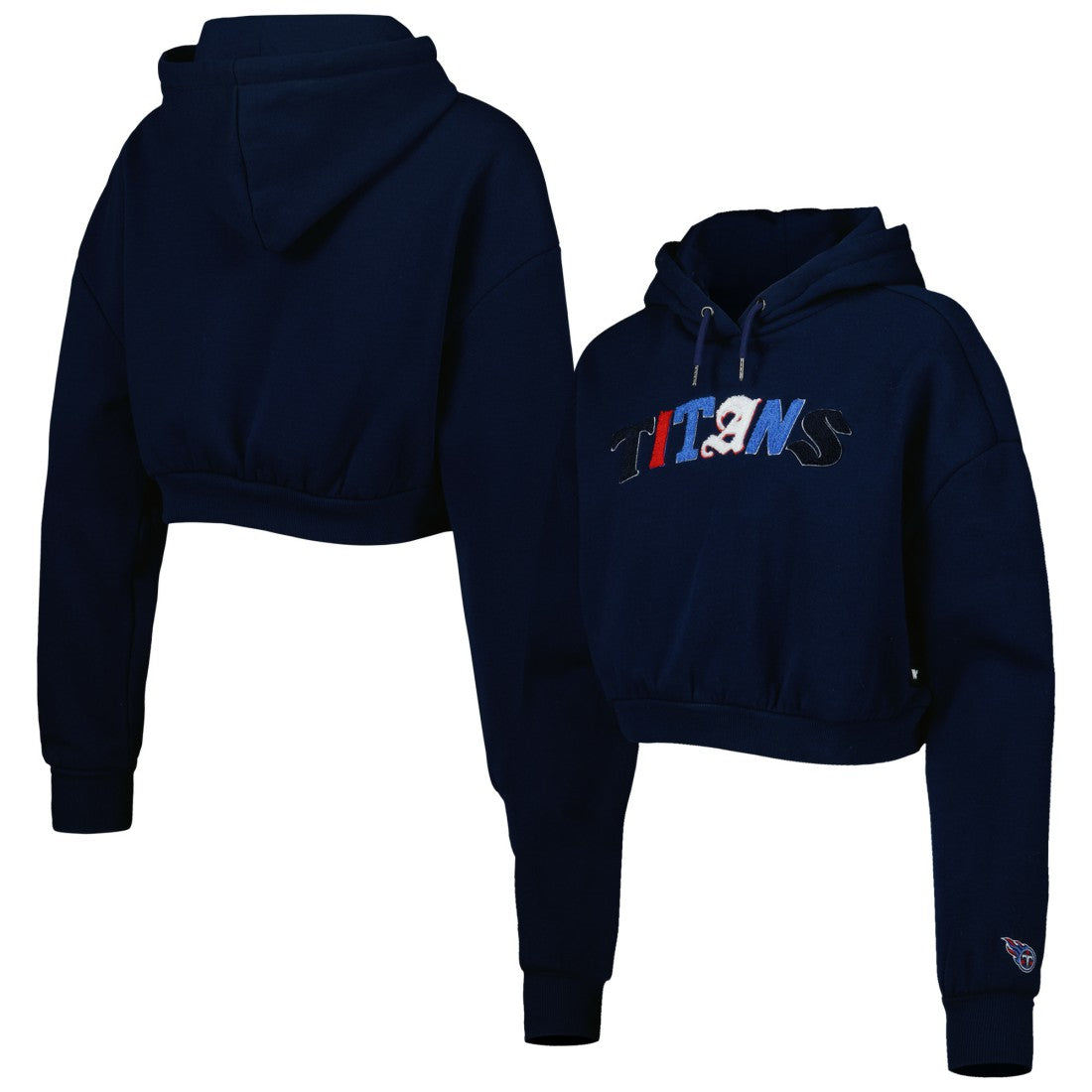 NFL Tennessee Titans The Wild Collective Women's Cropped Pullover Hoodie