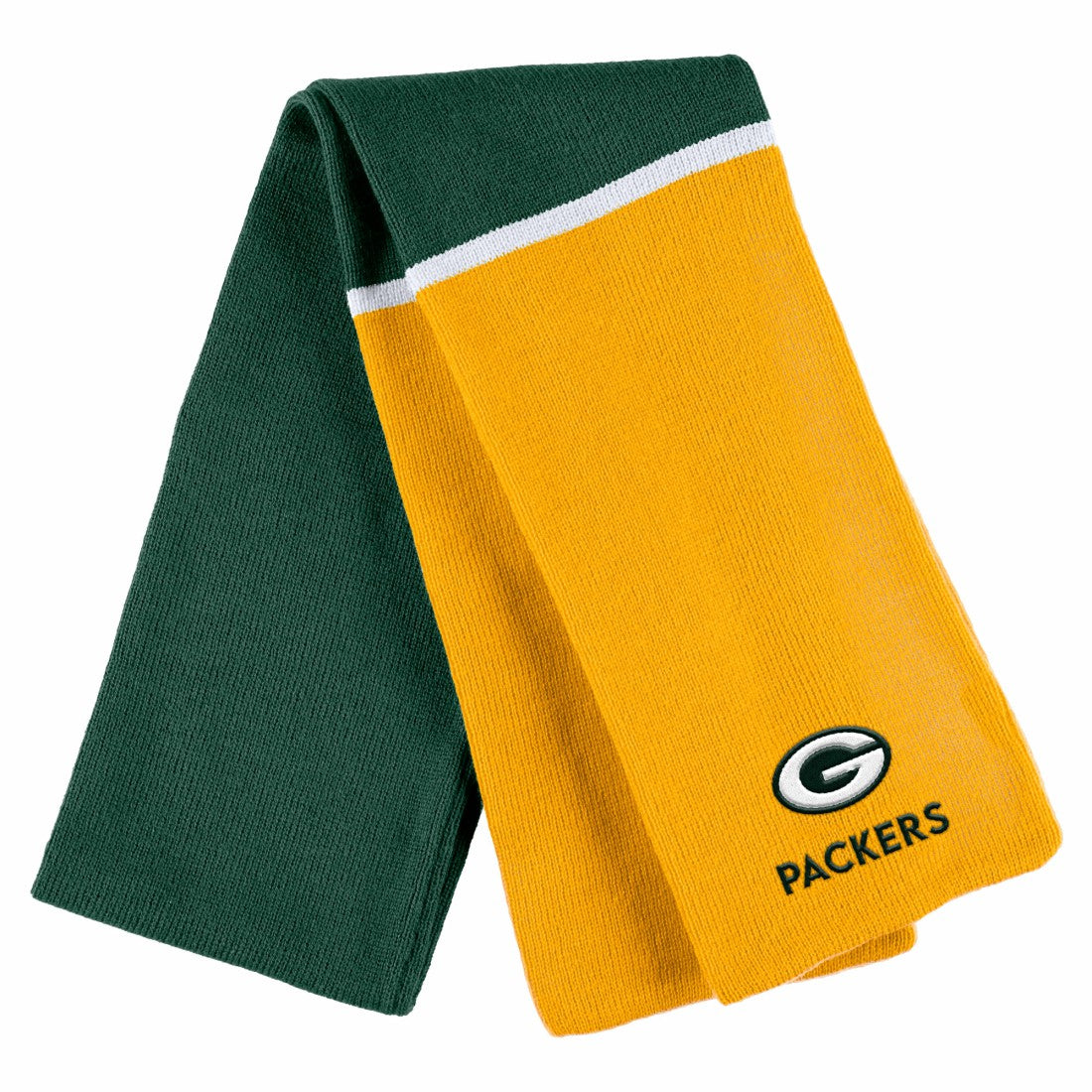 NFL Green Bay Packers WEAR by Erin Andrews Women's Colorblock Cuffed Knit Hat with Pom and Scarf Set