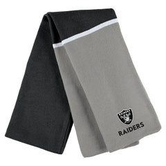 NFL Las Vegas Raiders WEAR by Erin Andrews Women's Colorblock Cuffed Knit Hat with Pom and Scarf Set