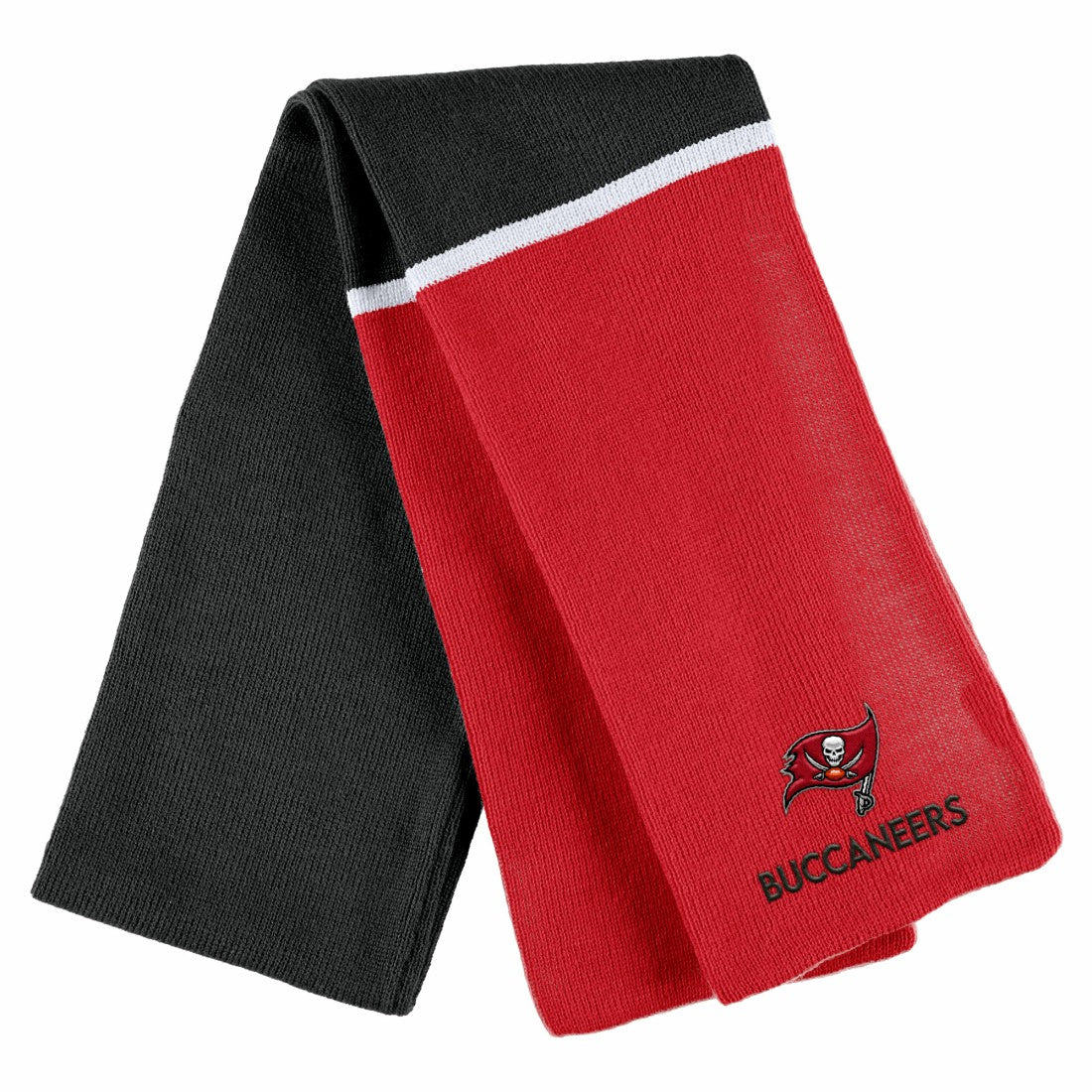 NFL Tampa Bay Buccaneers WEAR by Erin Andrews Women's Colorblock Cuffed Knit Hat with Pom and Scarf Set