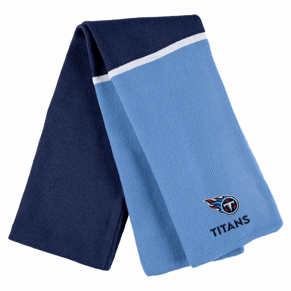 NFL Tennessee Titans WEAR by Erin Andrews Women's Colorblock Cuffed Knit Hat with Pom and Scarf Set