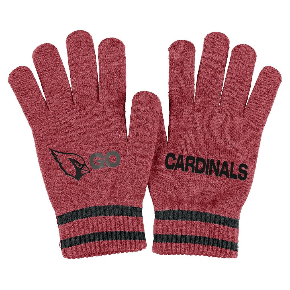 NFL Arizona Cardinals WEAR by Erin Andrews Women's Double Jacquard Cuffed Knit Hat with Pom and Gloves Set