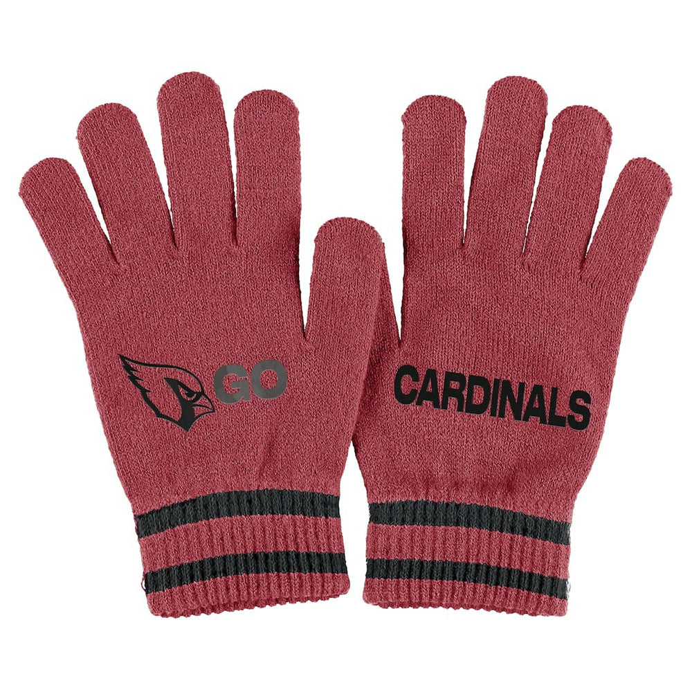NFL Arizona Cardinals WEAR by Erin Andrews Women's Double Jacquard Cuffed Knit Hat with Pom and Gloves Set