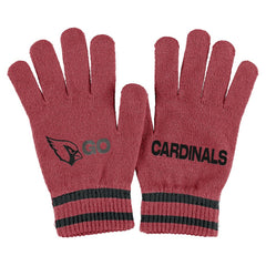 NFL Arizona Cardinals WEAR by Erin Andrews Women's Double Jacquard Cuffed Knit Hat with Pom and Gloves Set