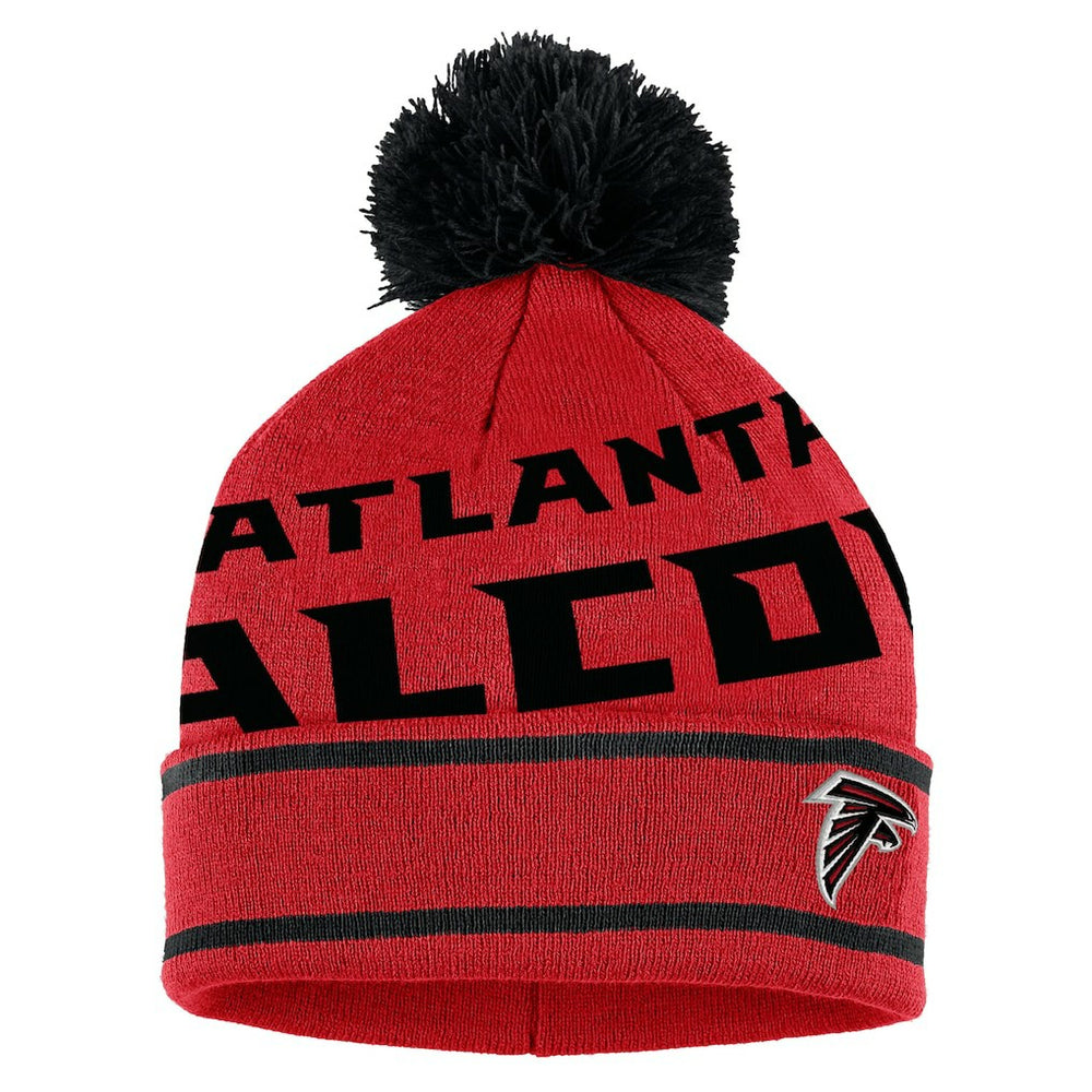 NFL Atlanta Falcons WEAR by Erin Andrews Women's Double Jacquard Cuffed Knit Hat with Pom and Gloves Set