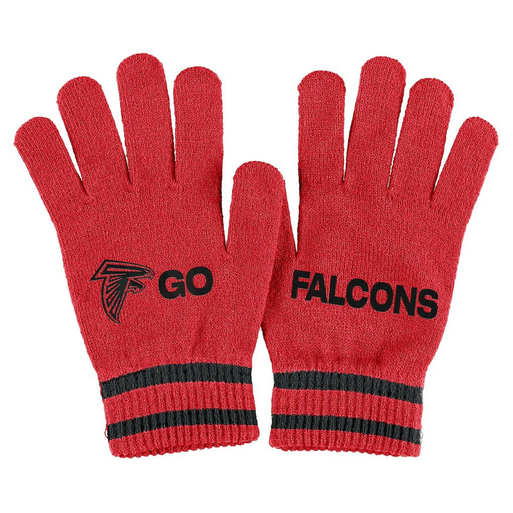 NFL Atlanta Falcons WEAR by Erin Andrews Women's Double Jacquard Cuffed Knit Hat with Pom and Gloves Set